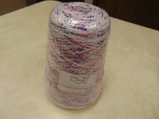 Vintage Yarn Country Cone Yarn Reflections Pink, Purple & White Shimmer Machine