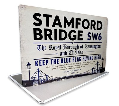 Chelsea Football Blechschild | Stamford Bridge Stadium Street Rustic Sign,