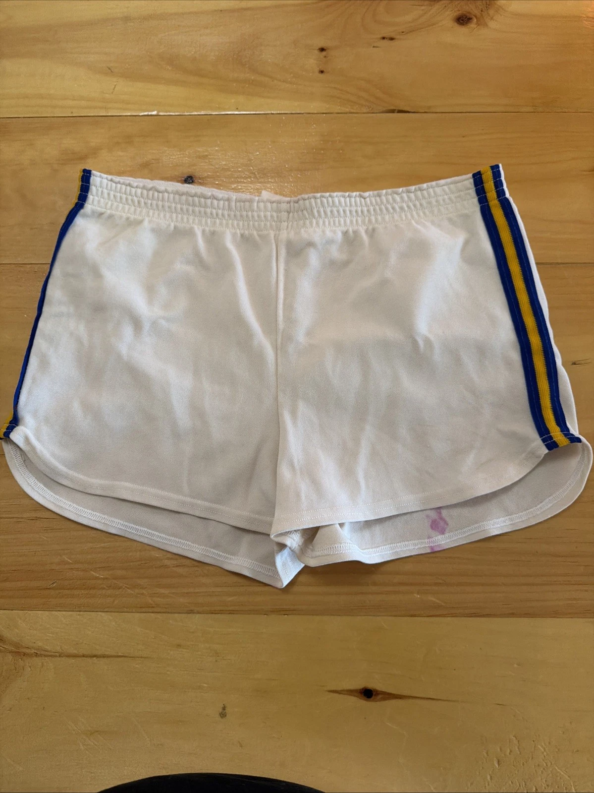 Vtg 70s 80s Mens Made In USA Stripe Track Disco Gym Running Shorts Medium