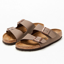 Birkenstock Arizona Mocca Leather Sandals Birkibuc Unisex Shoes New w/ Box