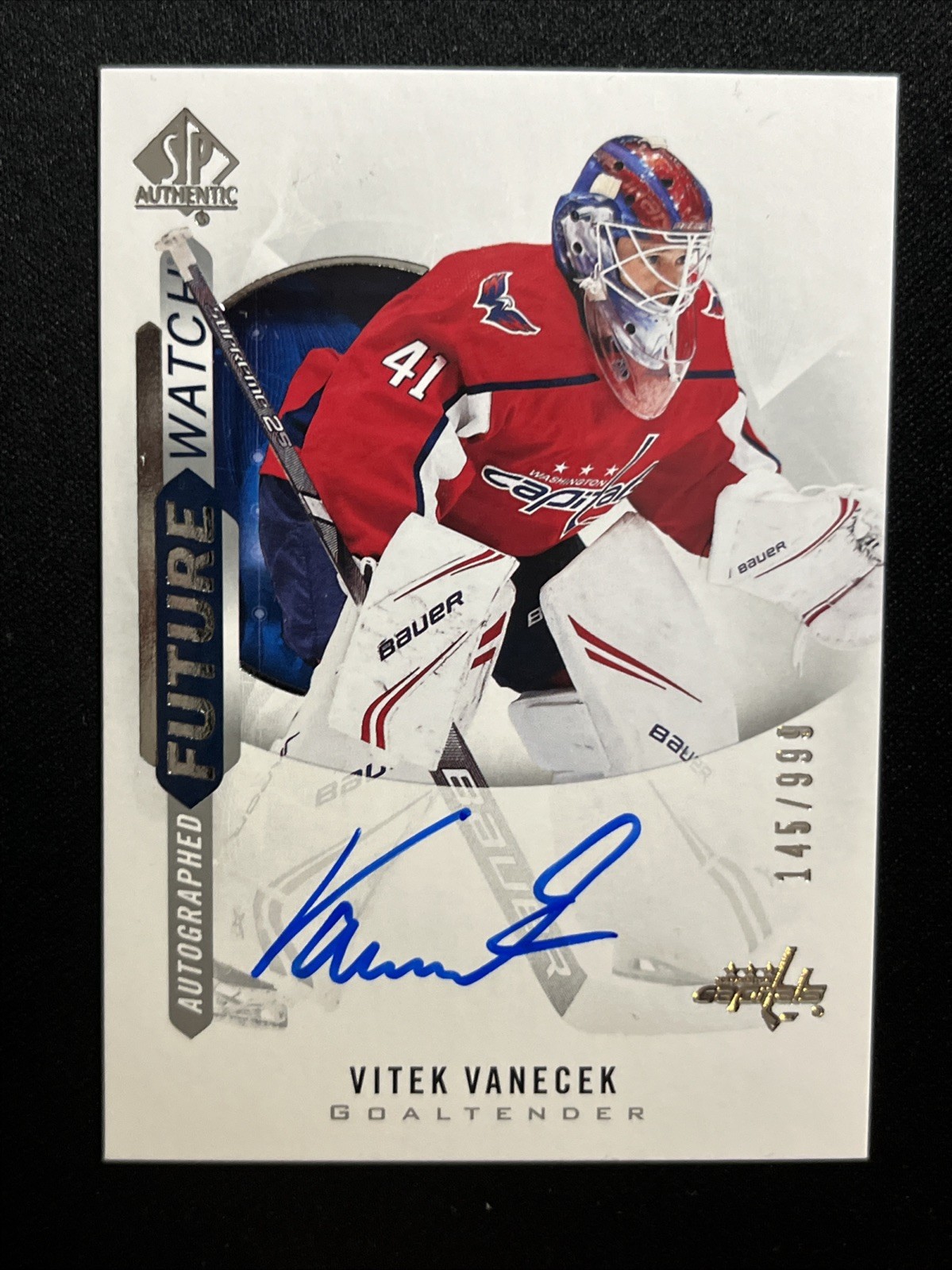 20-21 UD SP Authentic Hockey Future Watch Auto 181 Vitek Vanecek /999