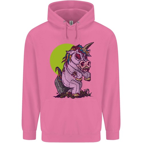Un Zombie Unicornio Divertido Halloween Terror Hombre 80% Algodón con Capucha - Imagen 14 de 29