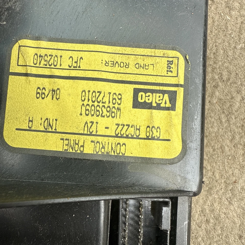 RANGE ROVER P38 1994-2002 HEATER CONTROL PANEL Part Number JFC 102540 - Image 2 of 3