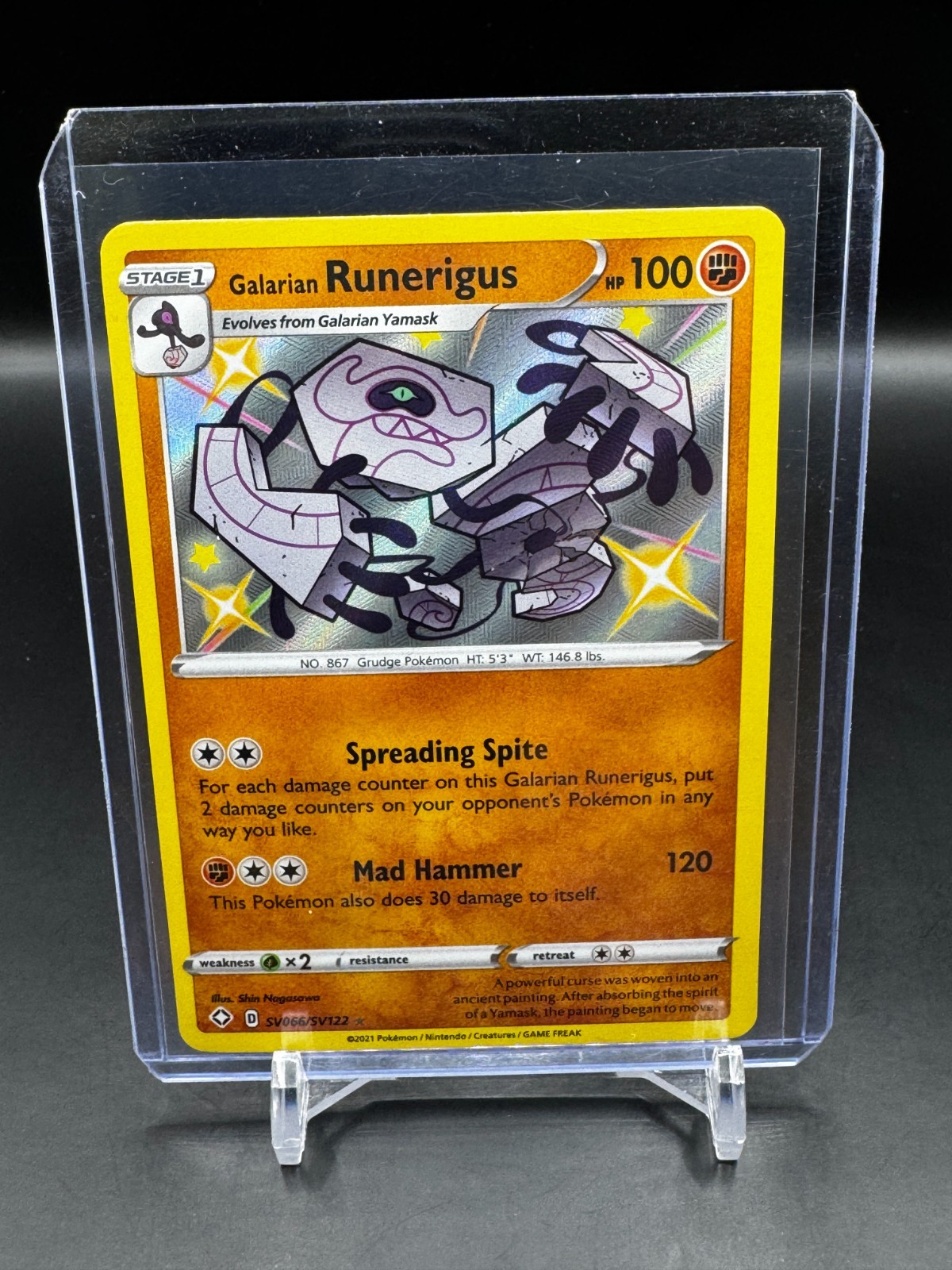 Galarian Runerigus SV066/SV122 Shining Fates Shiny Vault Pokemon Holo NM/M