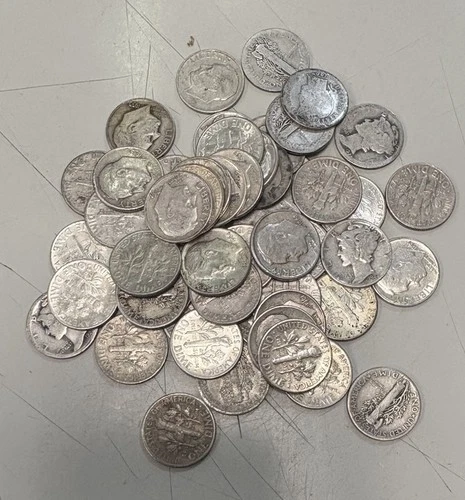 $5 FACE Value 90% Silver Dimes - 50 Coins Pre-1964