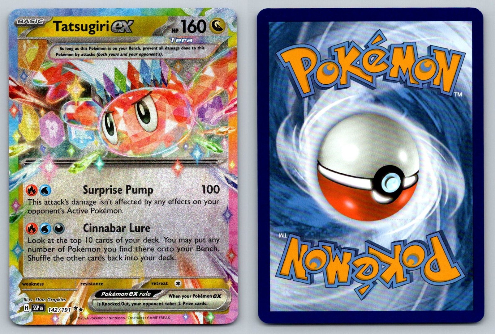 Tatsugiri ex - Surging Sparks - Double Rare - 142/191 - Pokemon - NM