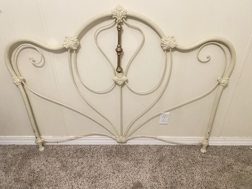 Vintage Elliott's Designs Cast Iron/Brass Headboard Full - Duchess Sunburst 