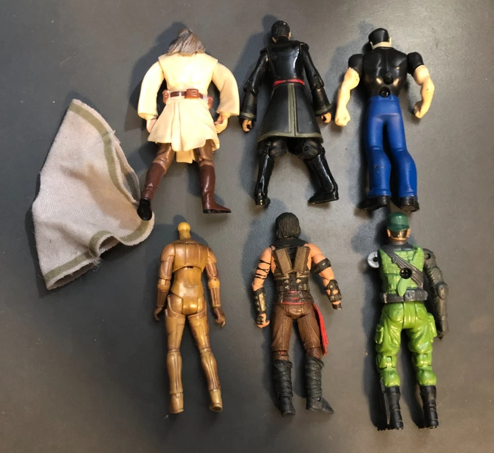 Lot of 6 Random Incomplete/Broken Action Figures, 3.75 in. Tall ** - Image 3 of 3