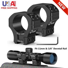 Medium Profile 1inch Scope Rings with 1 Stop Pin - Fit 11mm & 3/8" Dovetail Rail
