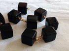 VTG Mid Century ART DECO Set Lot Black 15mm Cube Plastic 9 Buttons Cuff links — photo 2