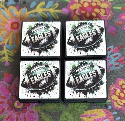 4 Piece PHILADELPHIA Football Team Silicone Focal Beads DIY Beadable Pens