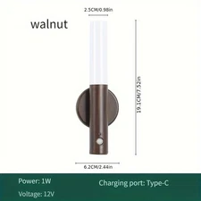 2Pack Motion Sensor LED Night Light Magnetic Wall Lamp USB Rechargeable Stick-On