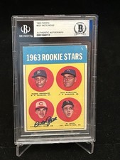 PETE ROSE AUTOGRAPHED 1963 TOPPS ROOKIE STARS CARD #537 Beckett AUTO RC SIGNED