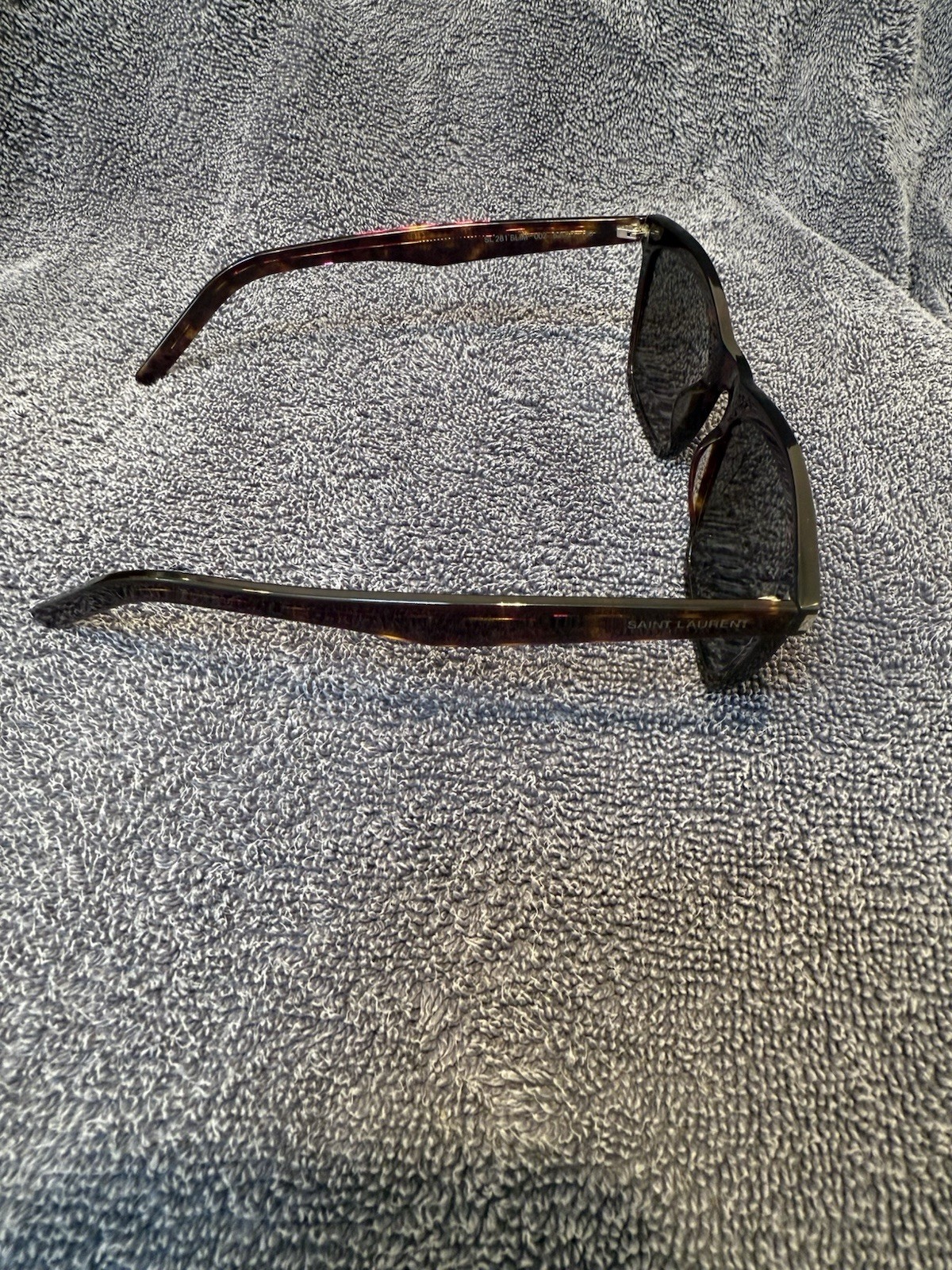 Occhiali da sole Saint Laurent avana tartaruga grigio nuovi SL 281 slim