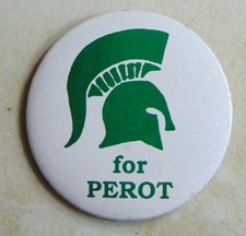 Ross Perot 1992 Michigan campaign pin button political