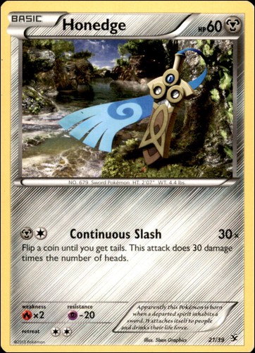 Pokemon - Honedge #21/39 - Kalos Starter Set Common