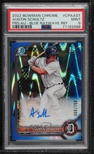 2022 Bowman Chrome Blue RayWave Refractor Austin Schultz PSA 9 MINT Auto 0o3x