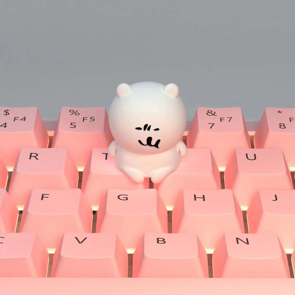 1PC. White Bear Artisan Keycap Multiple Expressions, 3D Resin, ESC Profile MX - Image 3 of 4