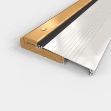 Premium Adjustable Aluminum & Oak Door Threshold - 36" x 5.75" x 1.125
