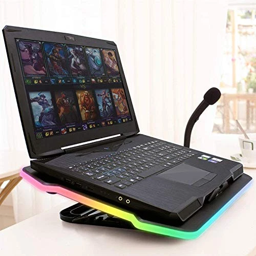 KLIM Ultimate + RGB Laptop Cooling Pad with LED Rim + Gaming Laptop Cooler + USB