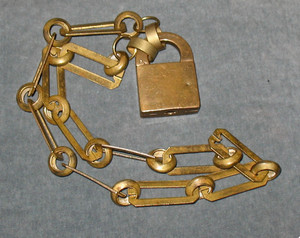 1897 Padlock Necklace in Bronze/Brass, Artisan Designed
