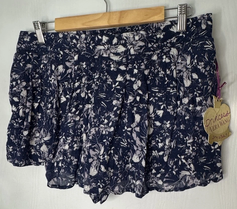 Princesa Vera Wang Skort Juniors Talla Grande Azul Floral Cortinas Pull-On NUEVO Foto 2 de 4