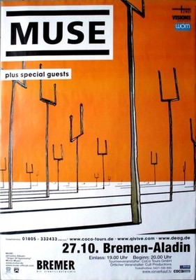 MUSE - 2001 - Live In Concert - Origin Of Symmetry Tour - Poster - Bremen