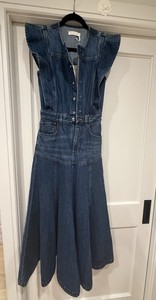 chloe denim dress frayed hem Chloe mini dress