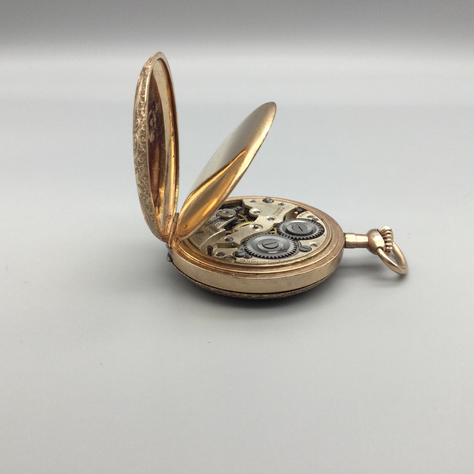 Vintage Humbert Fancy Dial Pocket Watch Pink White Dial Rose Gold