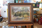 Ranulph Bye Watercolor Country Manor Hand Lithograph's Print Framed Under Glass