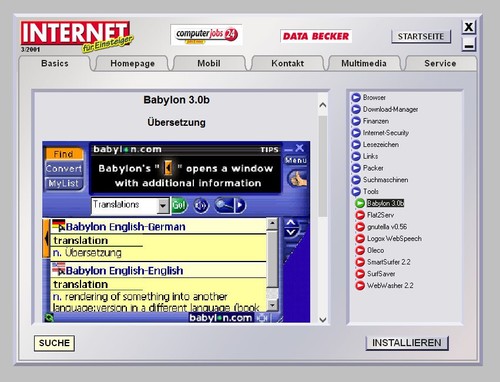 Internet Einsteiger 3/2001 Heft-CD 10 Vollversion Spiele Links Verschlüsselung - Bild 10 von 14