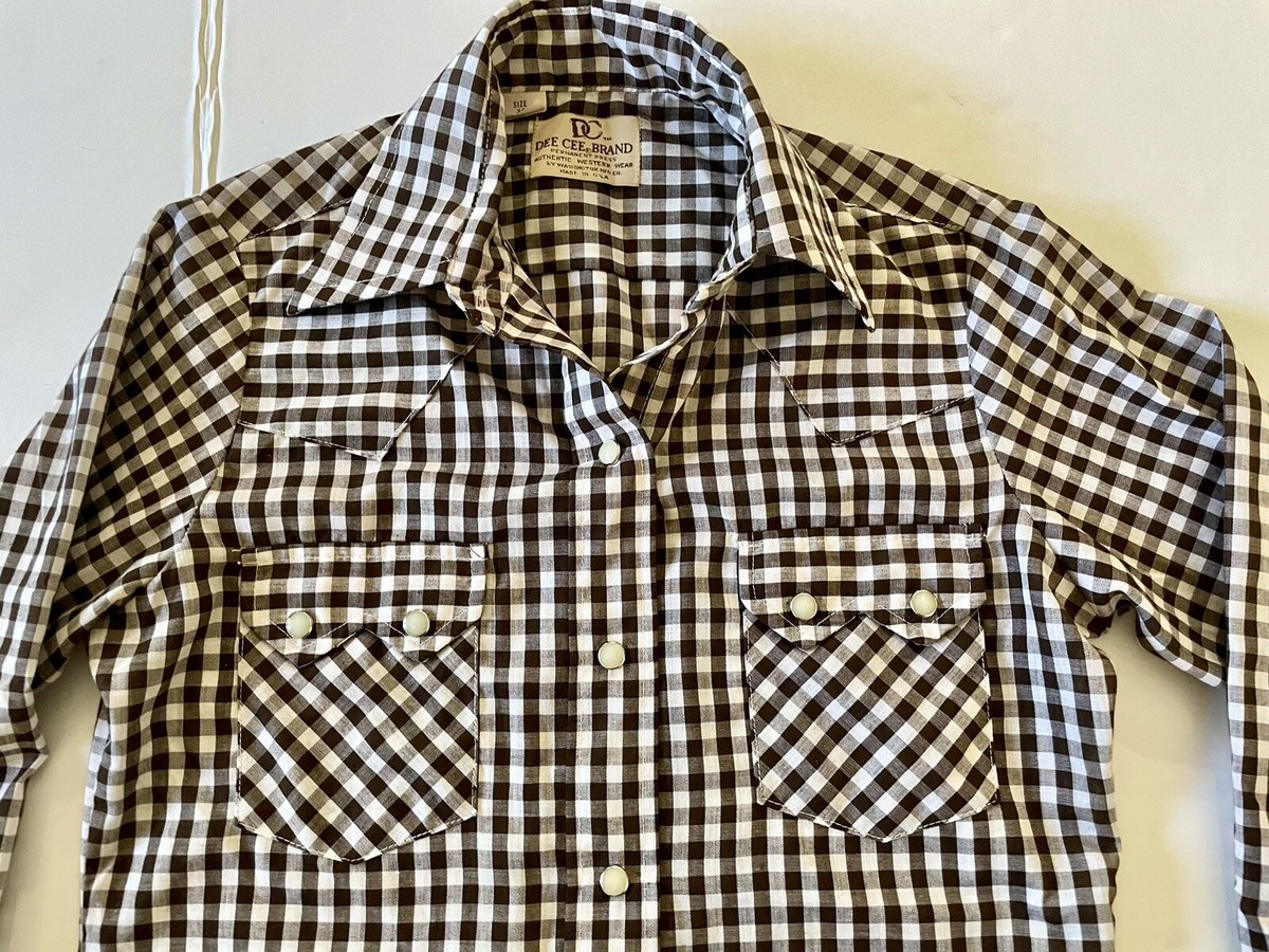 Vintage 80s DEE DEE BRAND Womens sz 7/8 Western Pearl Snap Brown