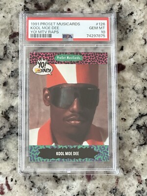 ☆The Popper☆ G-rap Hiphop 1991 Premier Rap Pack Kool Moe Dee #126 PSA 10 Gem Mint *pop