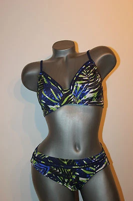 Triumph Bügel Bikini "Sorrento TW " Gr. 38 B blau mit grünem Design - Bild 1 von 4