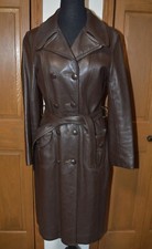 Women's Berlin Custom Deerskin Trench Coat Brown M