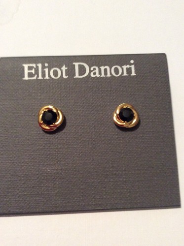 $35 Elliot Danori Gold Tone Black Crystal Stud Earrings #18 - Picture 6 of 9