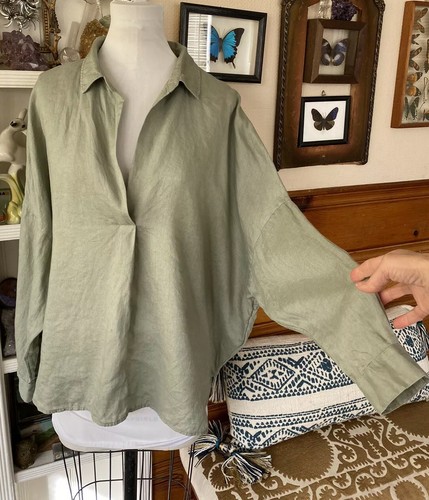WITCHERY Linen Pull On Sz 14 Blouse Top 