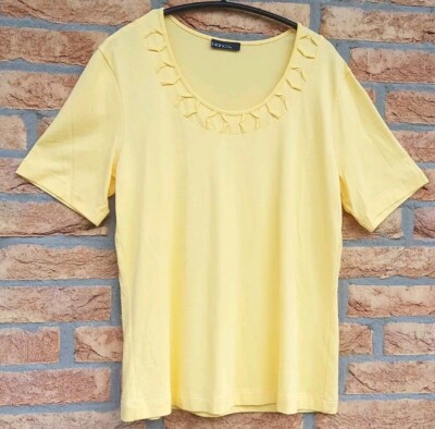 Damen Shirt von BIANCA  in Gr. 38 Kurzarm Gelb Viskose Stretch neu