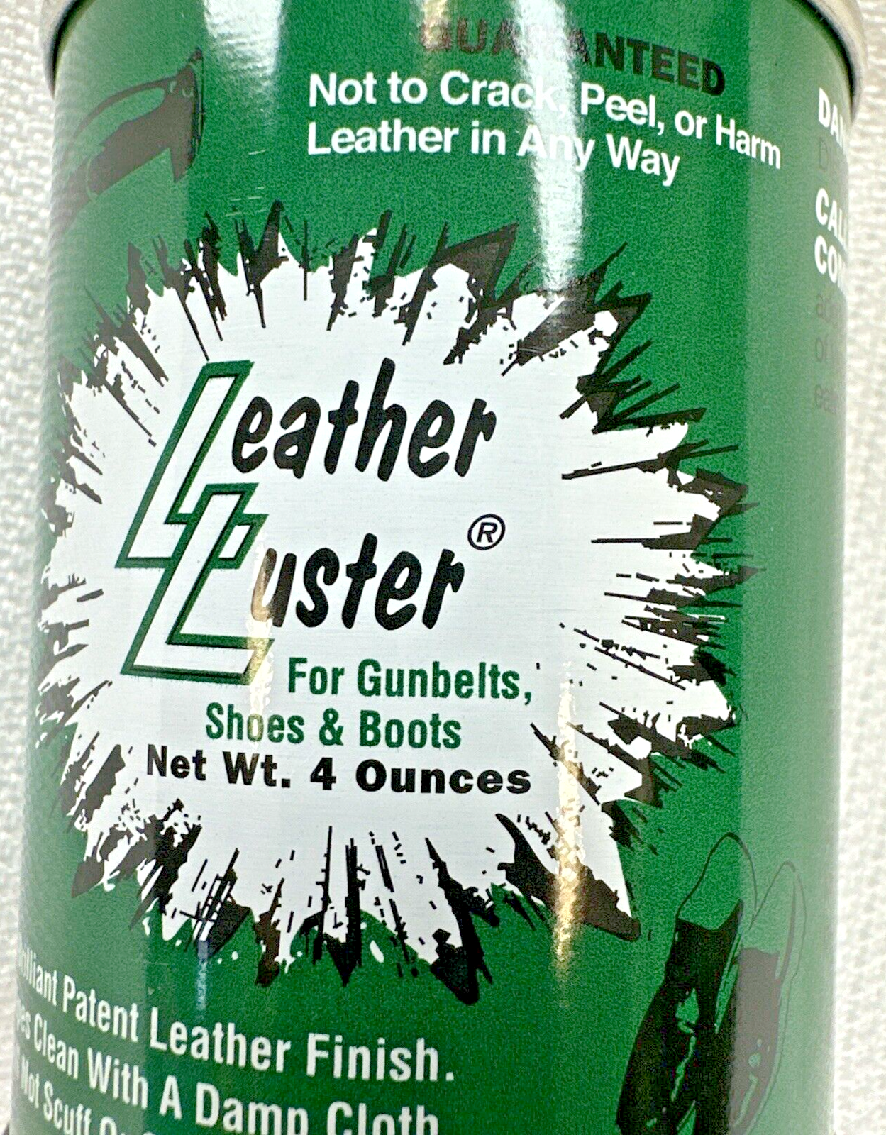 Leather Luster Black Military Polish High Gloss 4 oz for Boots