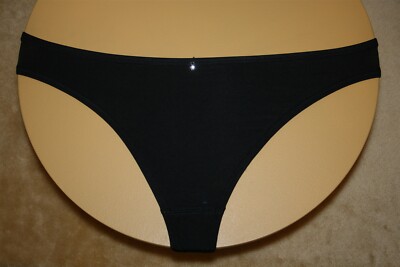 Sexy Soft Midnight Black Thong G-String with Little Jewel On Front - 36-38