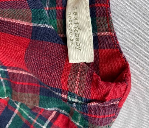 NEXT Baby Girls 6-9 Months tartan red Dress 100% cotton - Picture 6 of 7