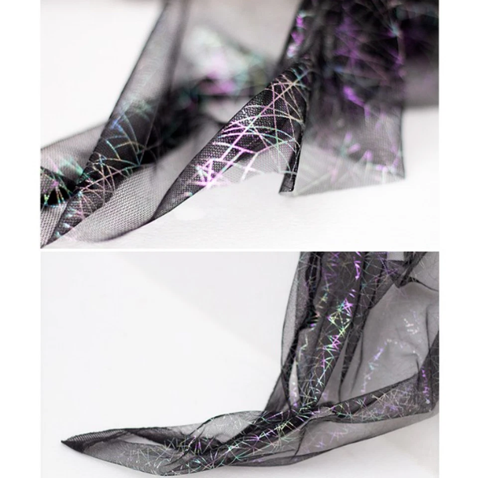 1 M Geometric Lines Mesh Fabric Shiny Messy Tulle Dress Sewing Crafts Props - Imagem 3 de 4