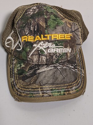 REALTREE Xtra Green Camo Trucker Cap/Hat Flex FITTED S/M Signature