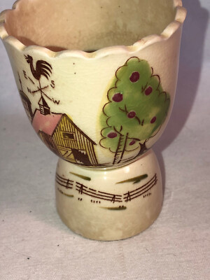 Farm & Red Barn Motif Double Egg Cup