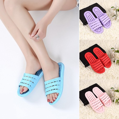 Unisex Home Flat Hole Shoes Flip Flop Slippers Non-slip Sandals Summer