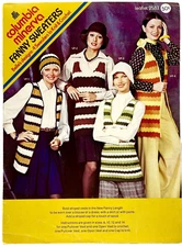 1974 Columbia Minerva Fanny Sweaters 2583 Knit & Crochet Pattern Leaflet 14639