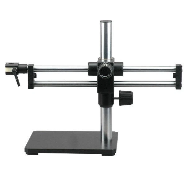 AMSCOPE Double Arm Boom Stand for Stereo Microscopes - Steel Arms, Pin Mount