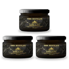 3 x 100% Pure Himalayan Shilajit Resin Extremely Potent 50g Each Measuring Spoon