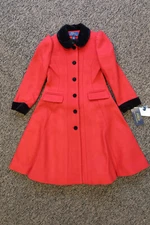$495 New Polo Ralph Lauren Girls Wool-Blend Princess Coat - Size 5 - Red/Black