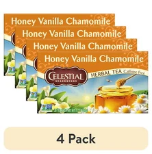 (4 pack) Celestial Seasonings Honey Vanilla Chamomile Tea Bags,Kosher